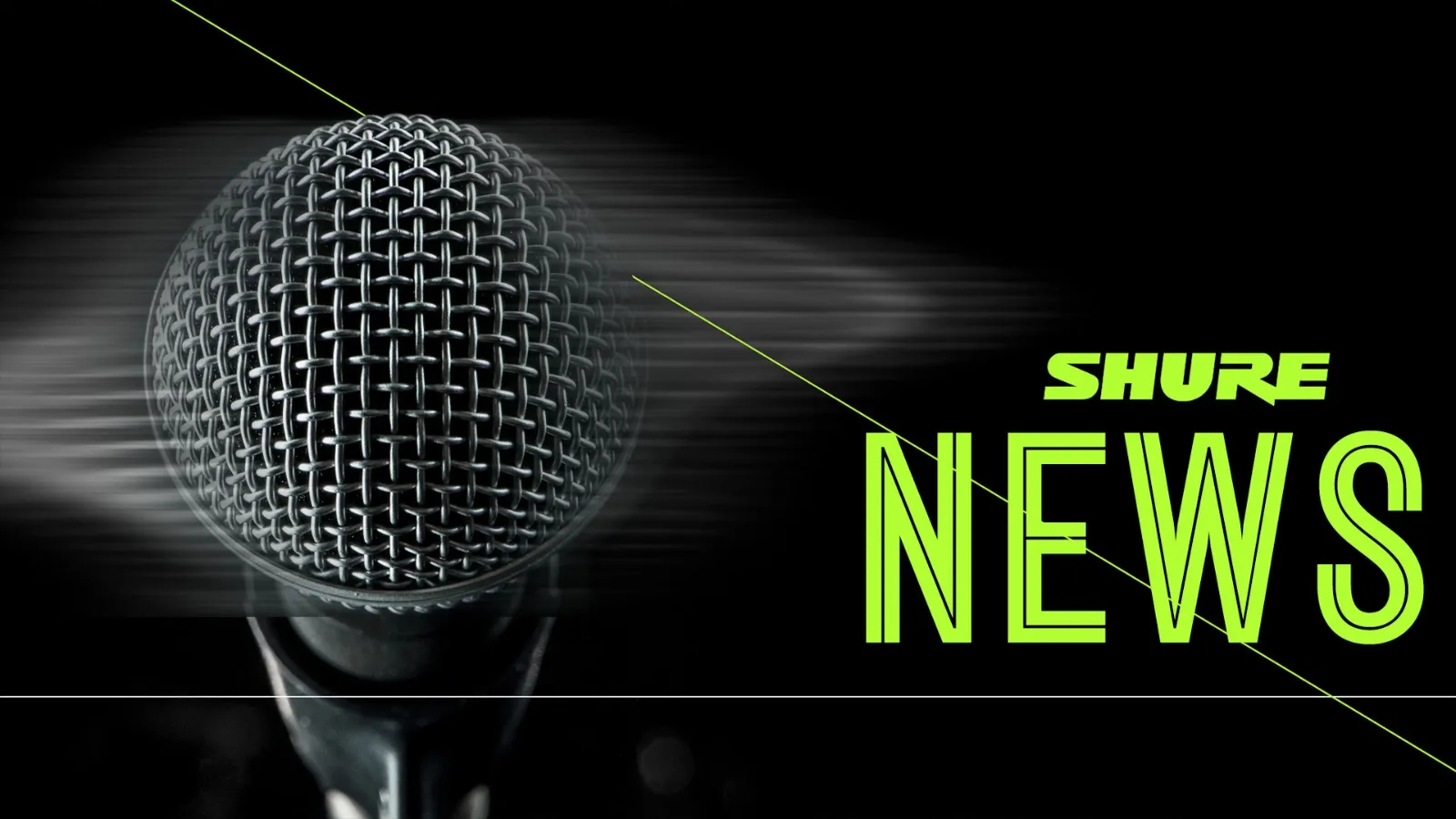 Shure News logo with SM58 Microphone