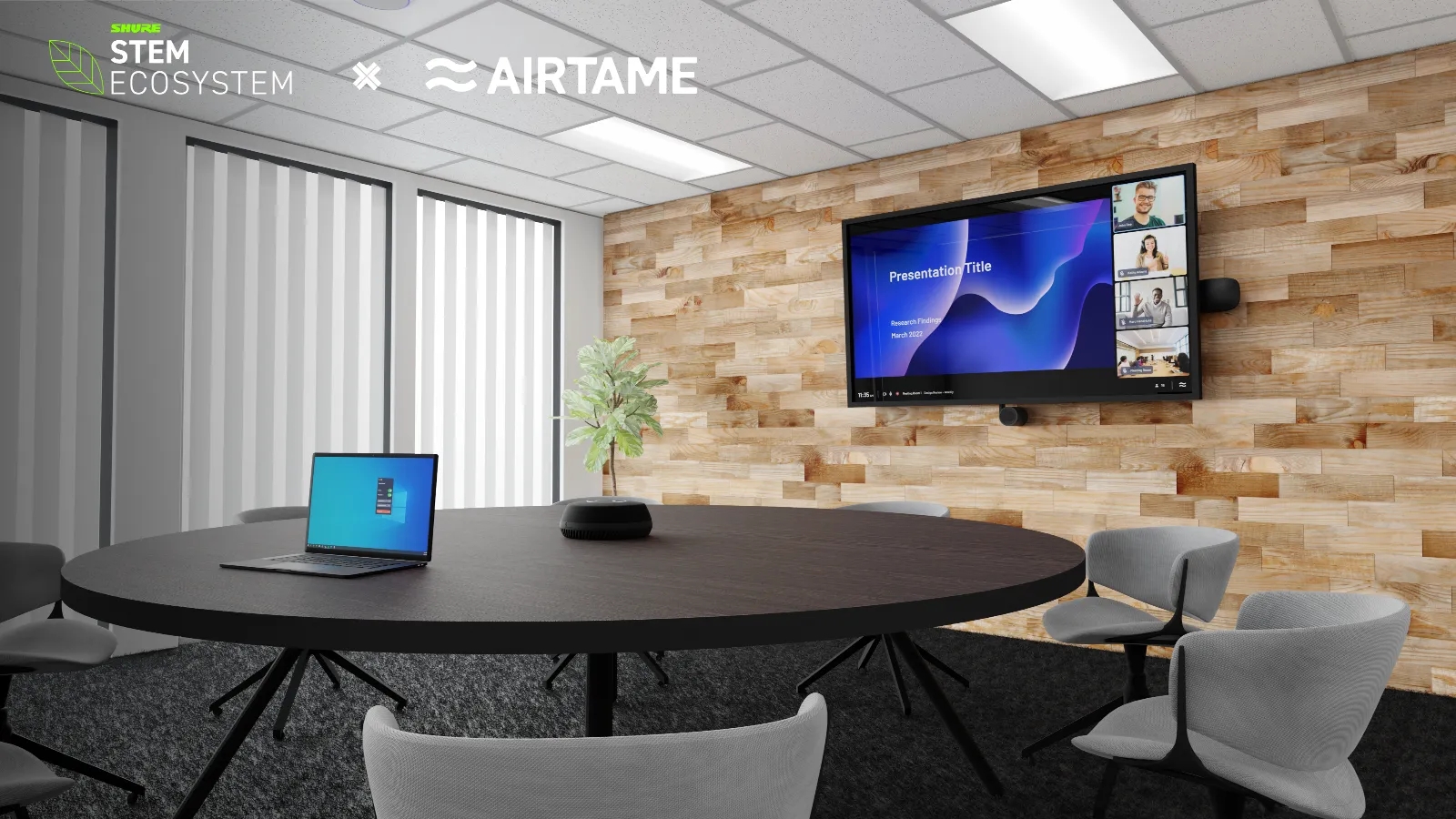 Stem Ecosystem and Airtame Hub in meeting room